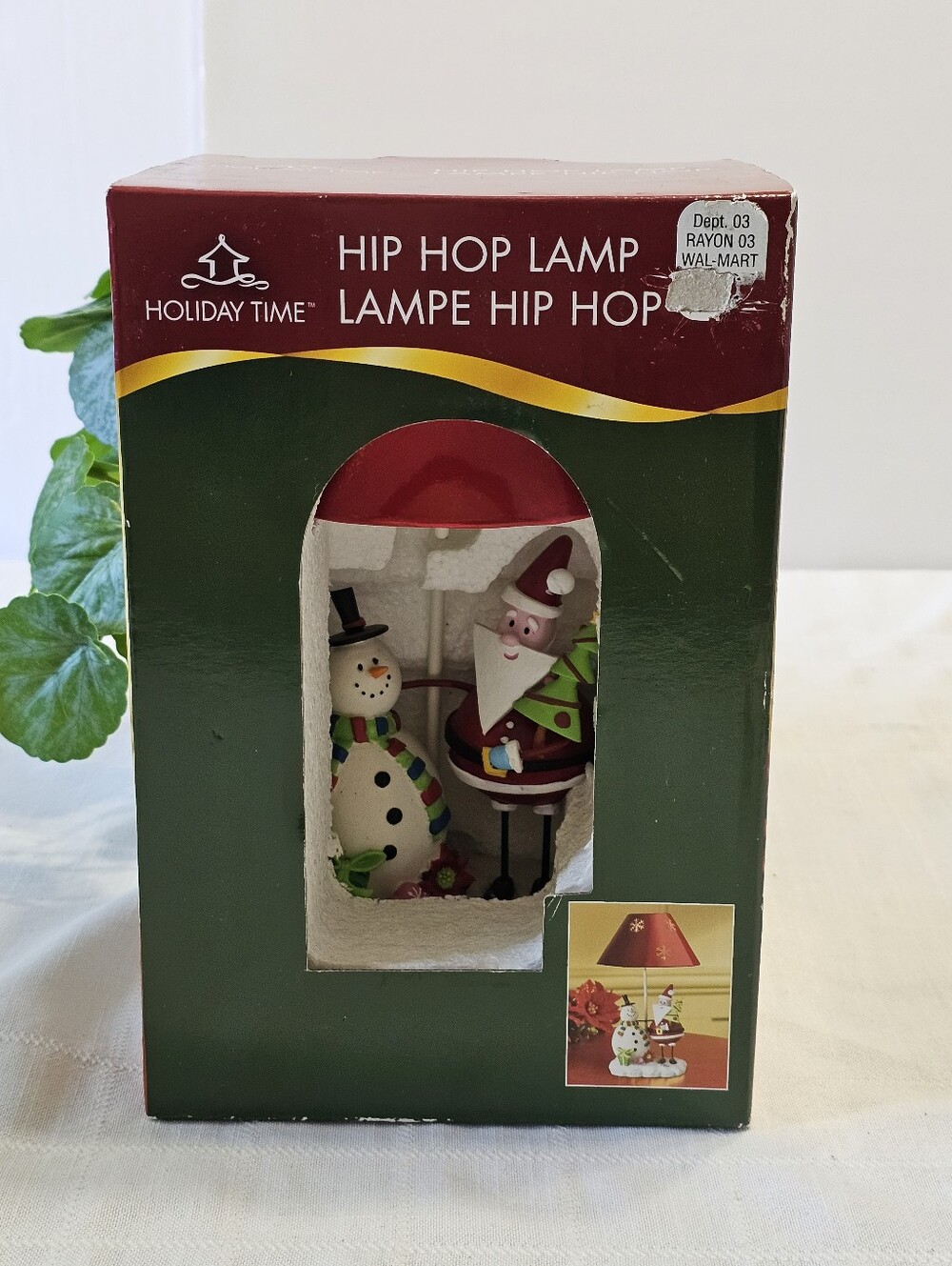 Holiday Time Santa Snowman Christmas Lamp Tea Light Holder New in Box